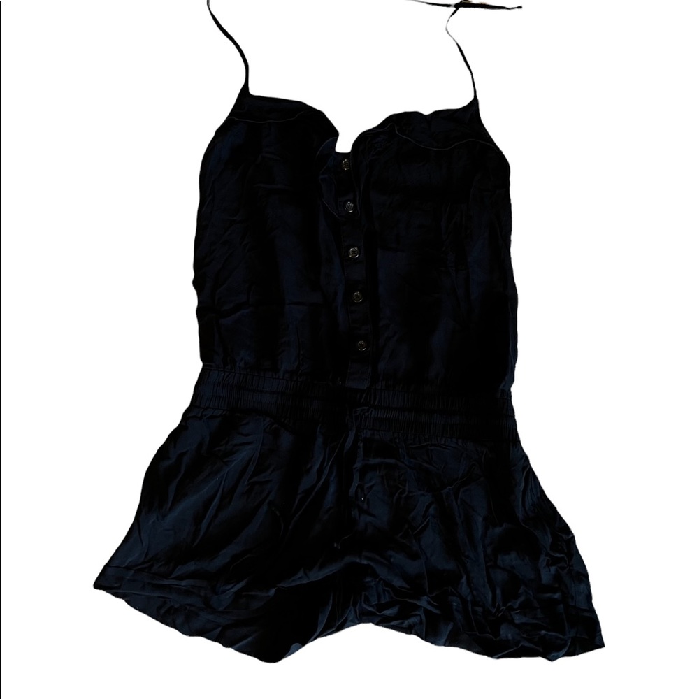 Womens Black Romper with Drawstring Waist Size Small